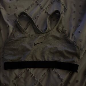 Nike Gray and Black Sports Bra Moisture-Wicking Racerback